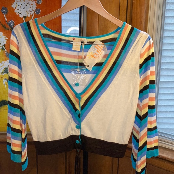 Tulle Anthropologie Knit Crop Cardigan in M NWT - Picture 4 of 10